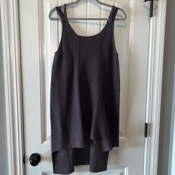 PERUVIAN connection dark chocolate brown tank tunic beautiful boho neutral LG - Picture 1 of 17